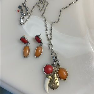 Lucky brand necklace and earrings
